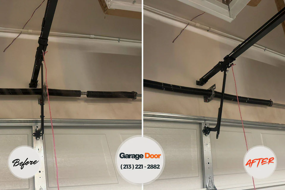 Before and after: garage door repair Clifton Heights, PA